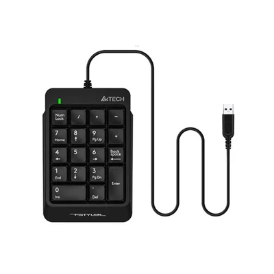 Keyboard A4Tech FK13P, Numpad, with numeric keypad, USB, 1.5 m cable, black
