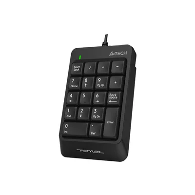 Keyboard A4Tech FK13P, Numpad, with numeric keypad, USB, 1.5 m cable, black