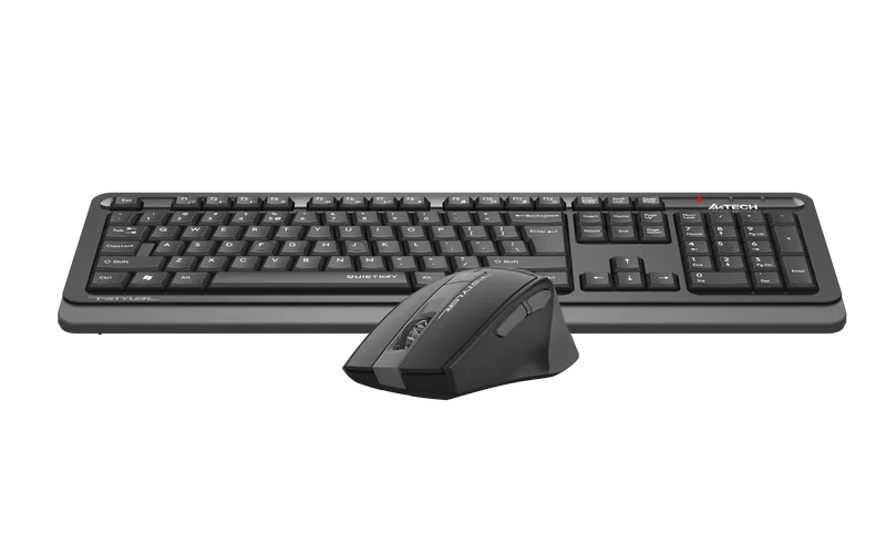 Комплект A4Tech - клавиатура и мишка Fstyler FGS1035Q, 2.4 GHz, Nano USB, 6 бутона на мишката, AAA, сиви