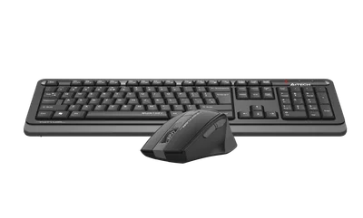 Комплект A4Tech - клавиатура и мишка Fstyler FGS1035Q, 2.4 GHz, Nano USB, 6 бутона на мишката, AAA, сиви