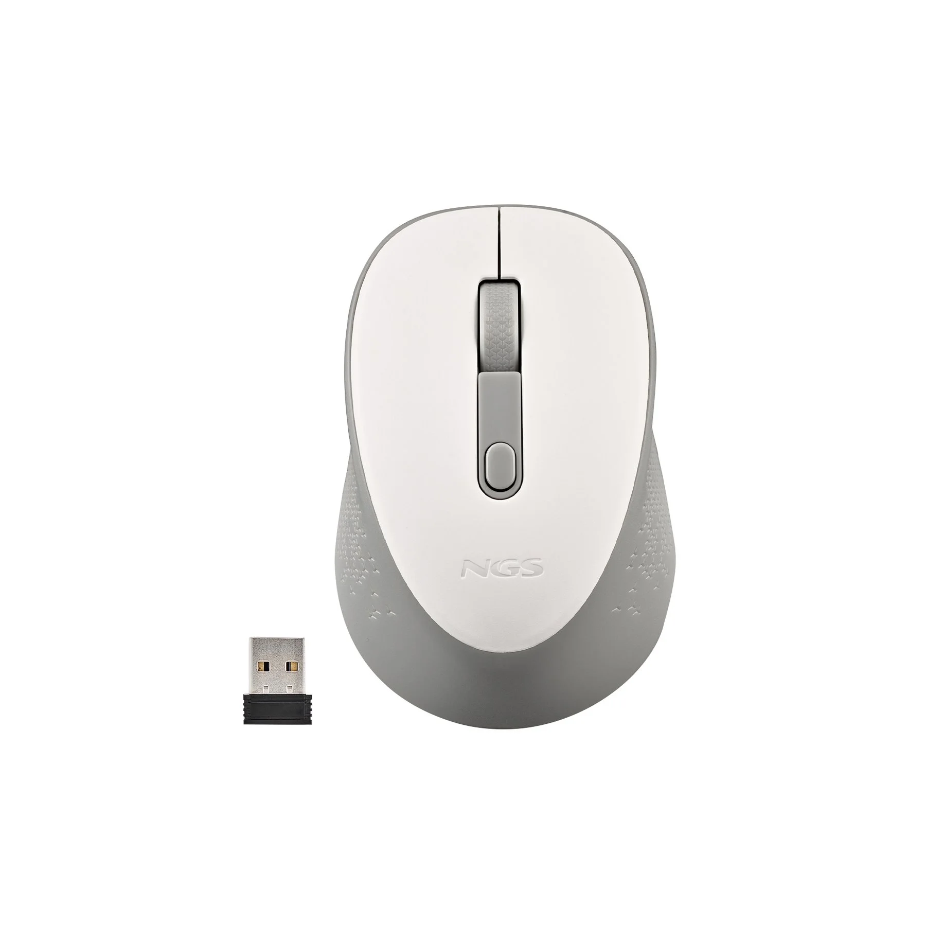 Mouse NGS Dew, wireless, 3 buttons, 1600 dpi, white