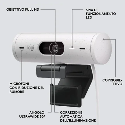 LOGITECH BRIO 500 WEB CAMERA EMEA28 FHD WHITE