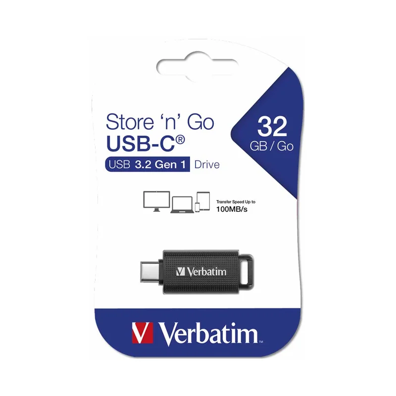 USB Flash Memory Verbatim Store 'n' Go, USB Type-C, USB 3.2 Gen 1, 32 GB