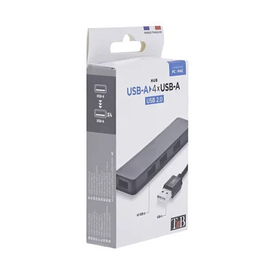 USB Hub TNB First, 4 port, USB 2.0, black