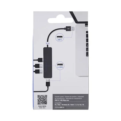 USB Hub TNB First, 4 port, USB 2.0, black