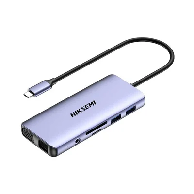 USB Hub Hiksemi DS11, 4K, HDMI, VGA, SD, TF, USB 3.0, USB 2.0