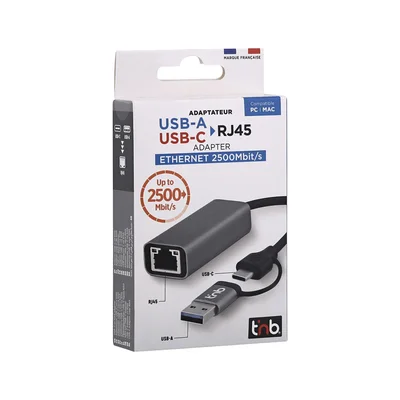 USB Хъб TNB, USB Type-A/USB Type-C към RJ45, 2.5 Gbps