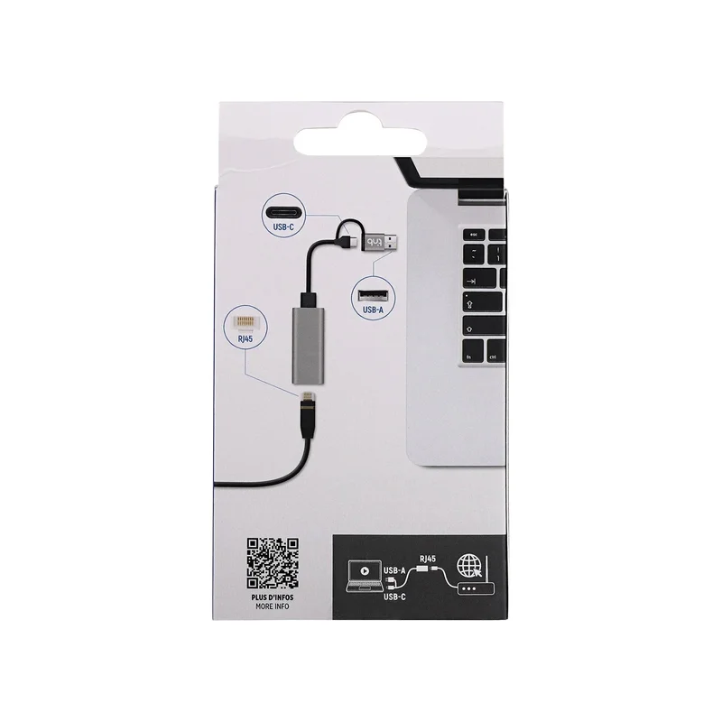 USB Хъб TNB, USB Type-A/USB Type-C към RJ45, 2.5 Gbps