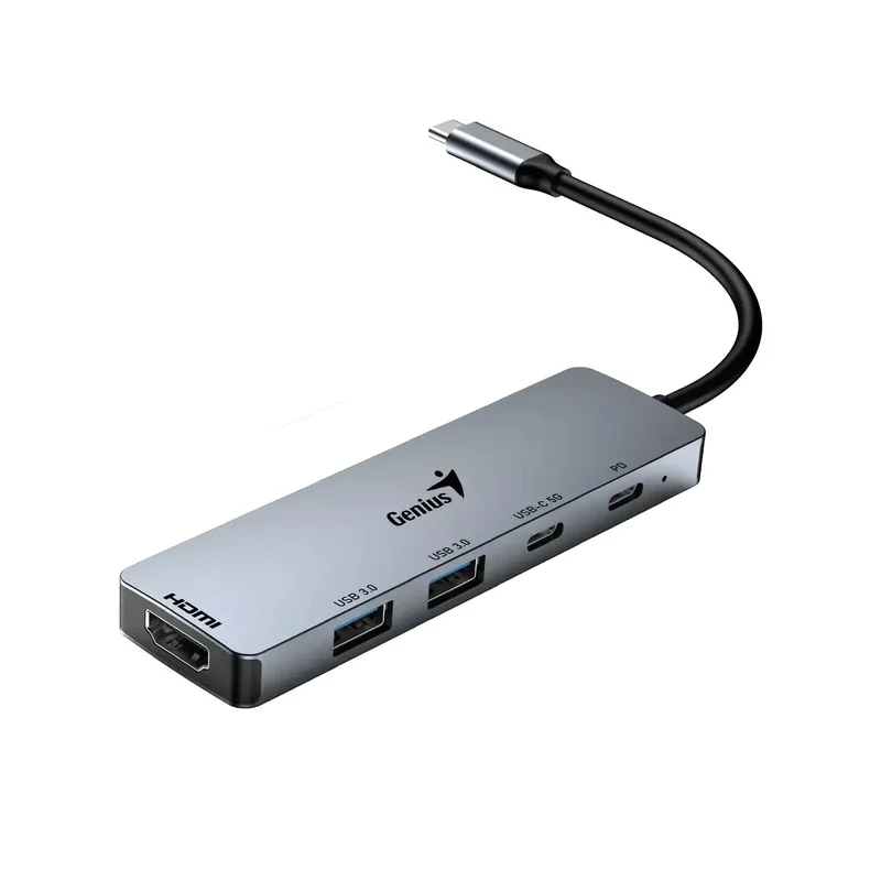 USB Hub Genius UH-500, 5 in 1, 2 x USB Type-C, 2 x USB Type-A 3.0, 1 x HDMI