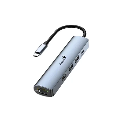 USB Hub Genius UH-545, 5 in 1, 1 x RJ45, 1 x USB Type-C, 3 x USB Type-A 3.0
