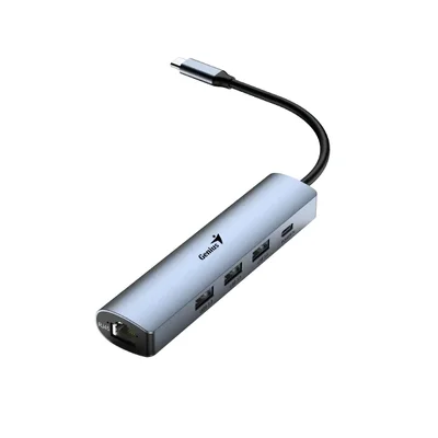 USB Hub Genius UH-545, 5 in 1, 1 x RJ45, 1 x USB Type-C, 3 x USB Type-A 3.0