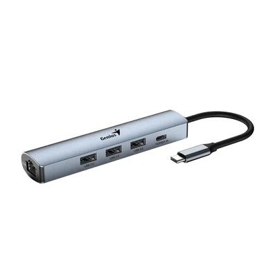USB Hub Genius UH-545, 5 in 1, 1 x RJ45, 1 x USB Type-C, 3 x USB Type-A 3.0