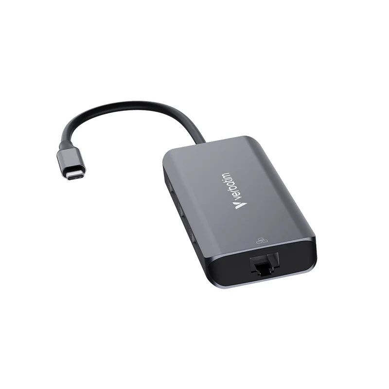 USB Хъб Verbatim Essentials, 6 порта, USB Type-C, RJ45