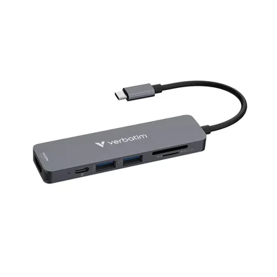 USB Хъб Verbatim Essentials, 6 порта, USB Type-C, SD четец