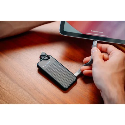 Външен SSD твърд диск Verbatim Pocket, 1 TB, джобен, USB 3.2, черно-син