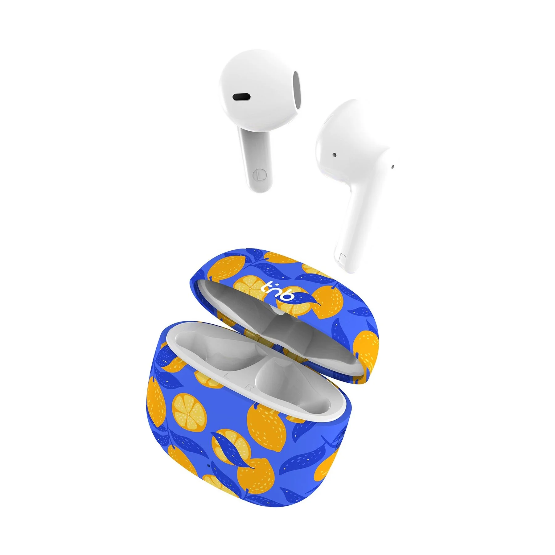 Слушалки TNB Exclusive Lemon, безжични, с Bluetooth, със зареждащ кейс, USB Type-C, 102 dB