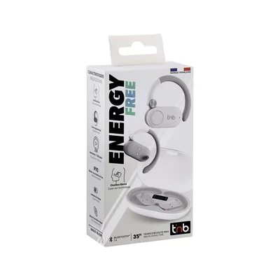 Headphones TNB Energy Free, wireless, with charging case, USB Type-C, 90 dB, white