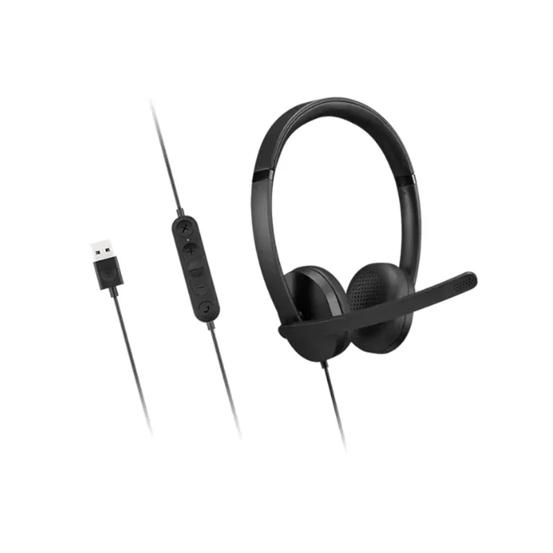 Headphones Lenovo Stereo Gen2, with cable 1 m, USB Type-A, 116 dB, black