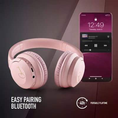 Headphones NGS Artica Greed, with Bluetooth, USB Type-C, 105 dB, pink