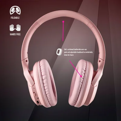 Headphones NGS Artica Greed, with Bluetooth, USB Type-C, 105 dB, pink