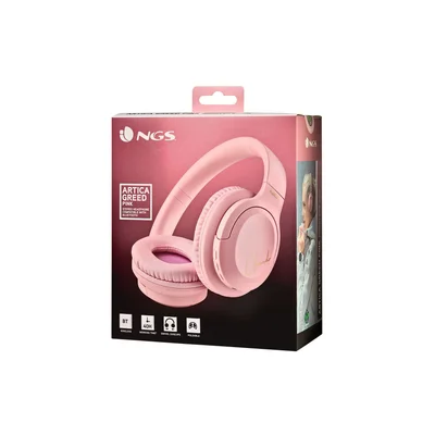 Headphones NGS Artica Greed, with Bluetooth, USB Type-C, 105 dB, pink