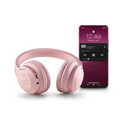 Headphones NGS Artica Greed, with Bluetooth, USB Type-C, 105 dB, pink