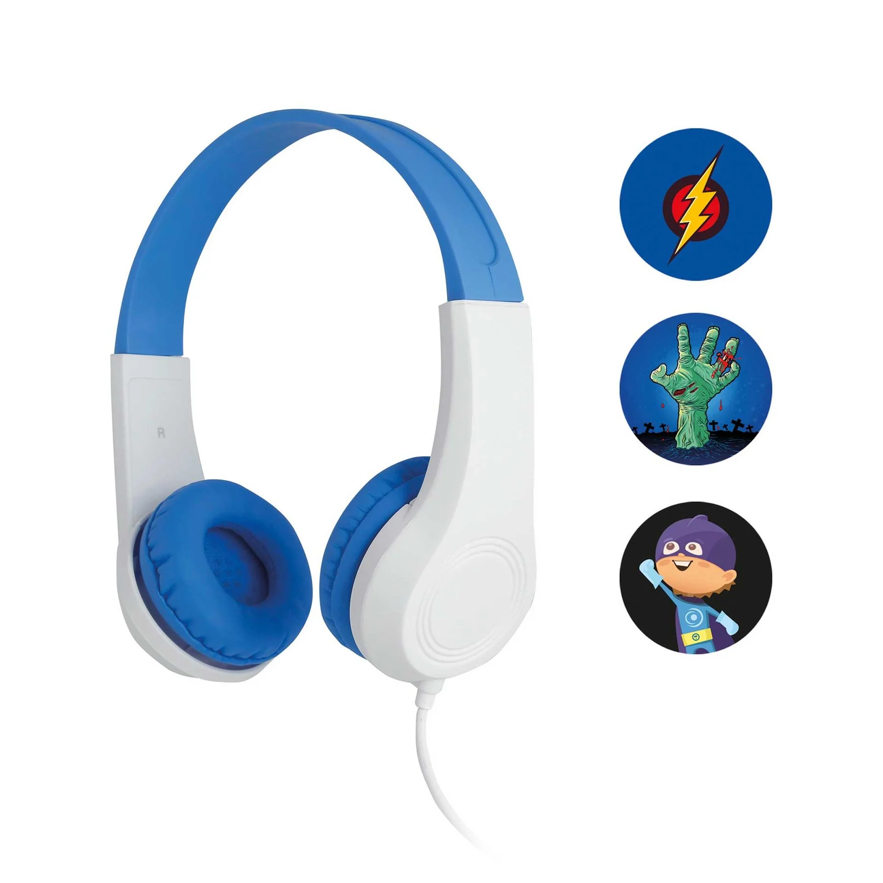 Headphones Sencor SEP 255BL, with cable 1.2 m, children, 3.5 mm jack, 85 dB, blue