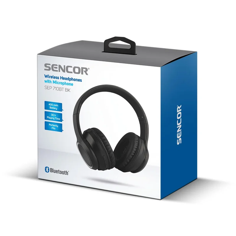 Headphones Sencor SEP 710BT BK, wireless, Micro USB, 99 dB, black