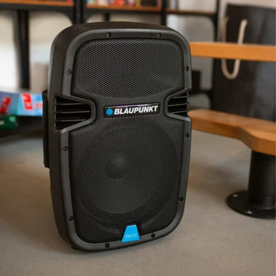 Speaker Blaupunkt PA10, portable, karaoke, 600 W, with 1 cable microphone, black