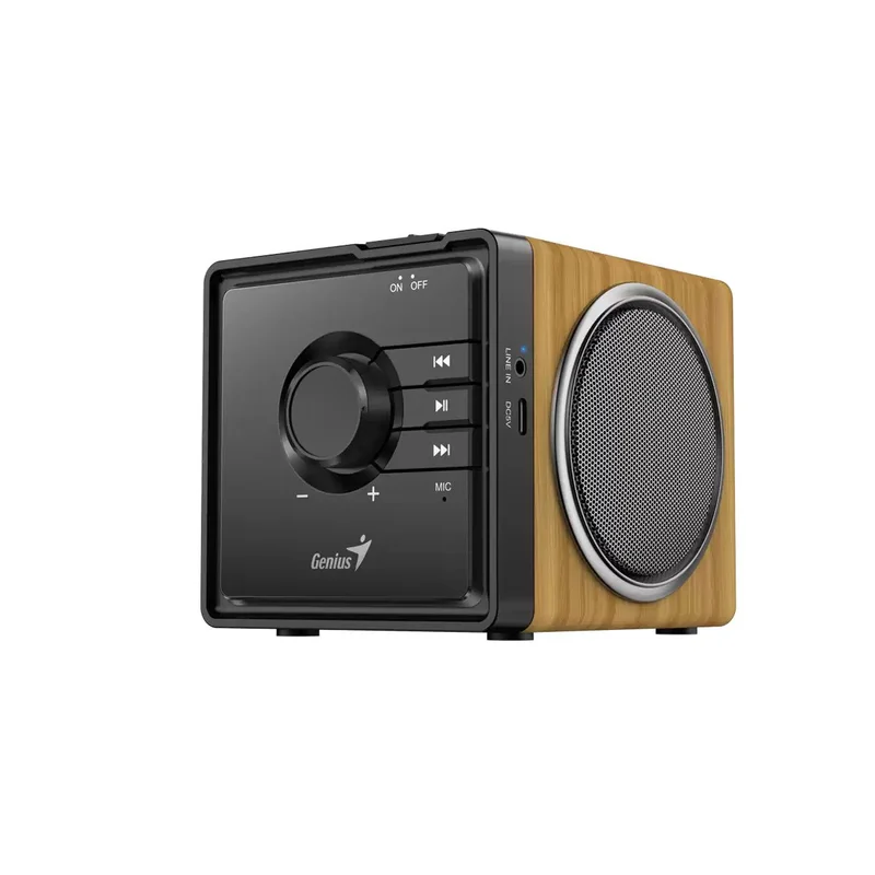 Speaker Genius SP-916BT, portable, wood finish