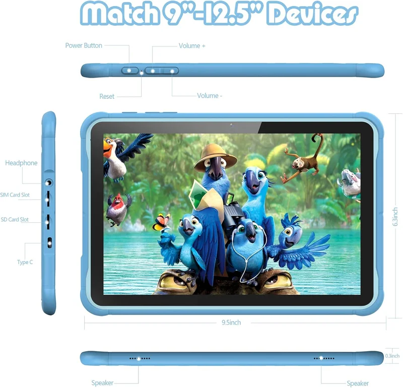 Tablet Pritom K10, 10'', Quad Core, 64 GB, 4 GB RAM, Android, 13, IPS, 7731E Quad Core, rear camera 8 MP, front camera 2 MP, blue