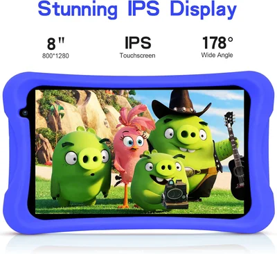 Таблет Pritom L8 Kids, 8'', IPS, Octa Core, 64 GB, 4 GB RAM, Android 13, задна камера 8 MP, син