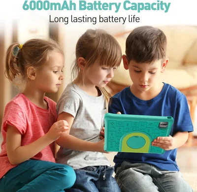 Таблет Pritom E10 Kids, 10.1'', IPS WXGA, 32 GB, 3 GB RAM, Android 15, задна камера 8 MP, син