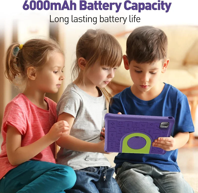 Таблет Pritom E10 Kids, 10.1'', IPS WXGA, 32 GB, 3 GB RAM, Android 15, задна камера 8 MP, лилав