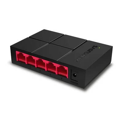 Комутатор Mercusys MS105G, настолен, 5 порта, 10/100/1000 Mbps, черен