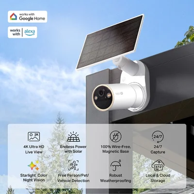 Охранителна камера Tp-Link Tapo C460 Kit, 8MP, 3.17 mm, Wi-Fi, със соларен панел