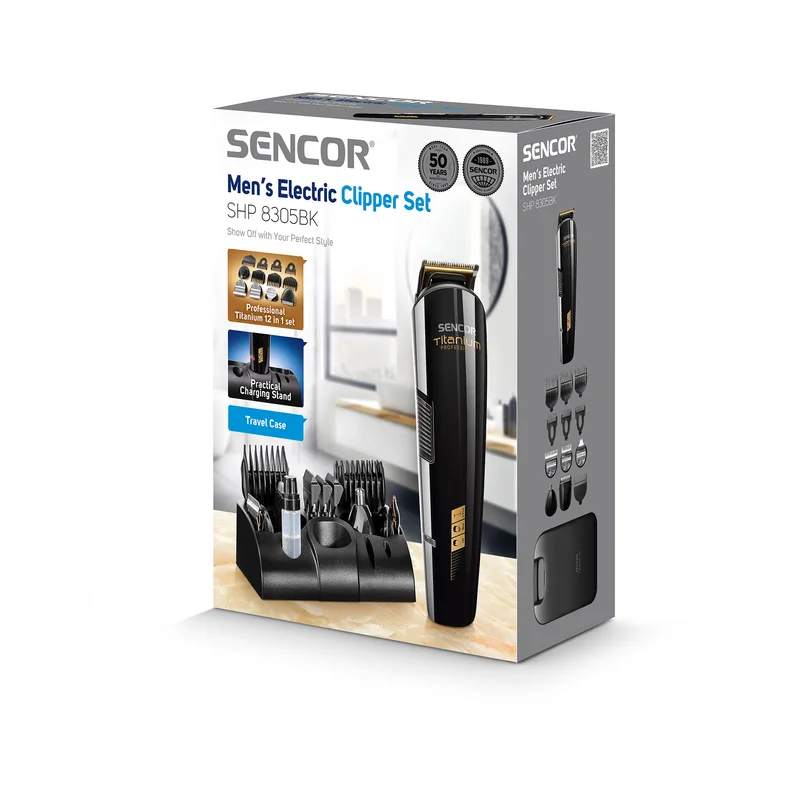 Машинка за подстригване Sencor SHP 8305BK, с 12 приставки