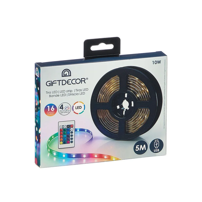 LED strip Giftdecor, RGB, with remote control, 5 m