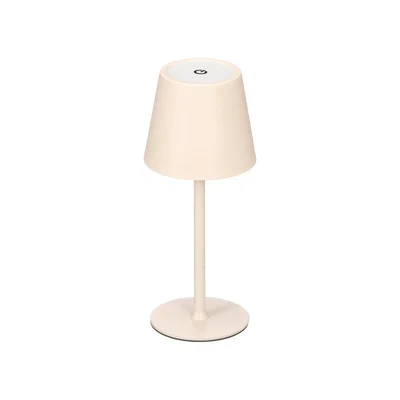 Настолна лампа Giftdecor, LED, метална, USB, бежова