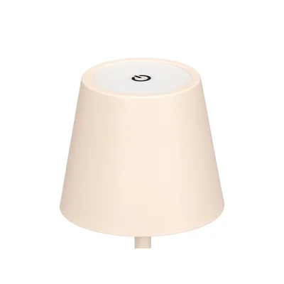 Настолна лампа Giftdecor, LED, метална, USB, бежова