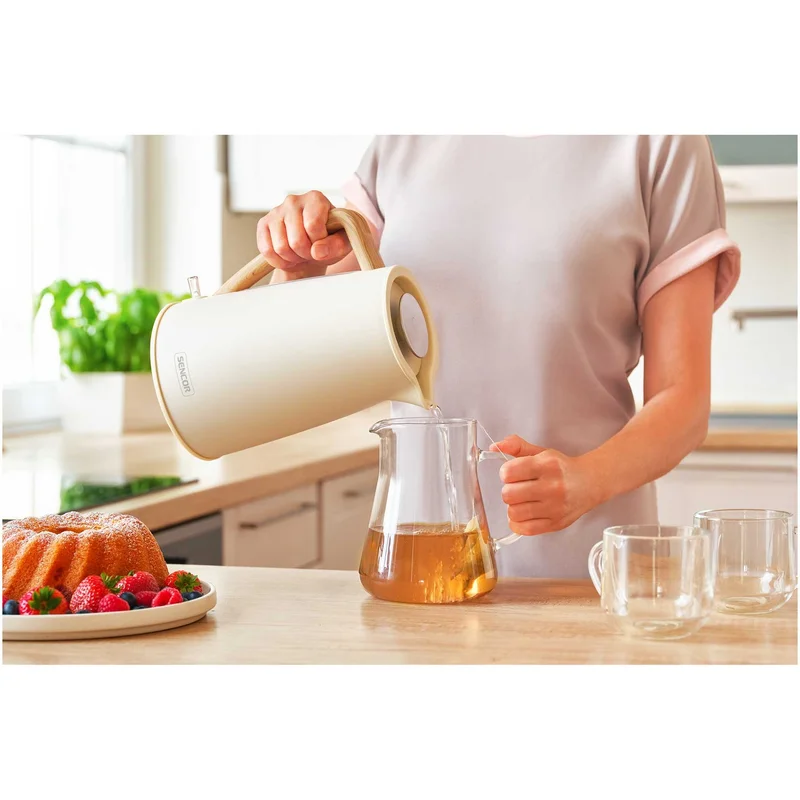Electric kettle for water Sencor SWK 2717YG, 2250 W, 1.7 L, white