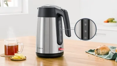 Електрическа кана за вода Bosch TWK7L460, 1.7 L, 2400 W, сребриста