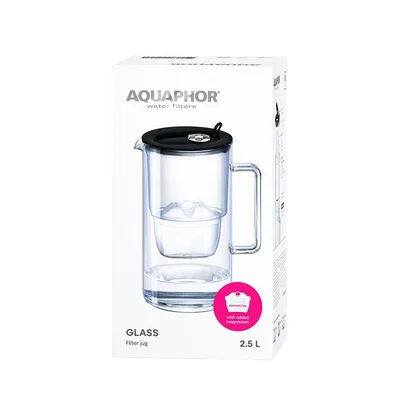 Aquaphor Glass filtering jug, glass, 2.5 L, black