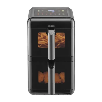 Уред за здравословно готвене Sencor Air Fryer SFR 1250BK, 2 х 5.8 L, 3000 W, черен