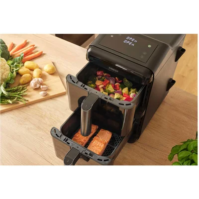 Уред за здравословно готвене Sencor Air Fryer SFR 1250BK, 2 х 5.8 L, 3000 W, черен