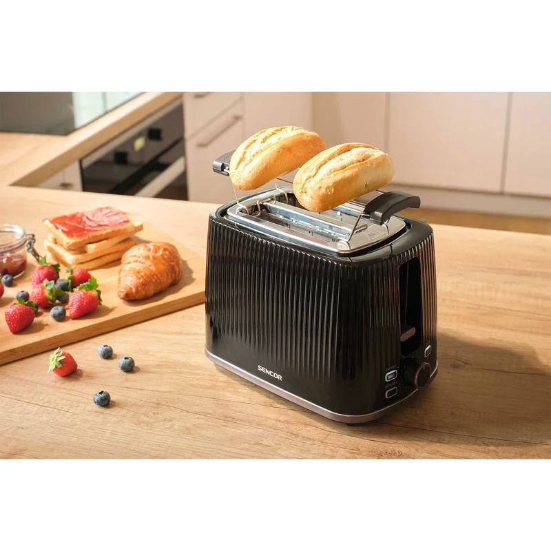 Тостер Sencor STS 7511BK, с 2 отвора, 7 степени, 930 W, черен