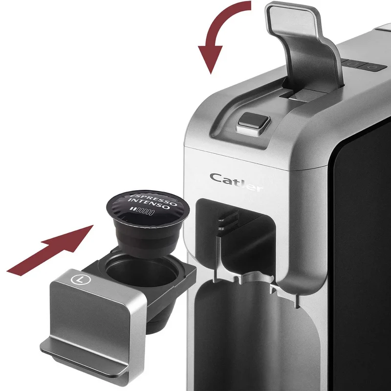 Coffee machine Catler ES700, for capsules Dolce Gusto, Nespresso, Caffissimo, 1350 W, pressure of the pump 15 bar, black-silver