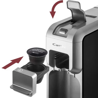 Coffee machine Catler ES700, for capsules Dolce Gusto, Nespresso, Caffissimo, 1350 W, pressure of the pump 15 bar, black-silver