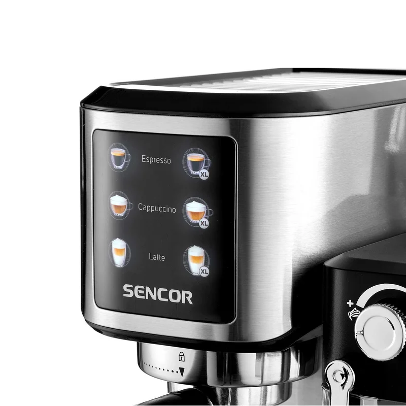 Coffee machine Sencor SES 4910SS, 20 bar, 1350 W, with container for milk