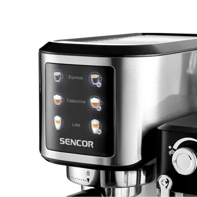 Coffee machine Sencor SES 4910SS, 20 bar, 1350 W, with container for milk